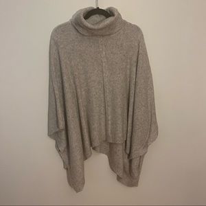 OSFM Beige/Gray Soft Pullover Poncho - A New Day